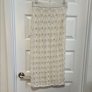 Cream Knit Skirt with embellishments